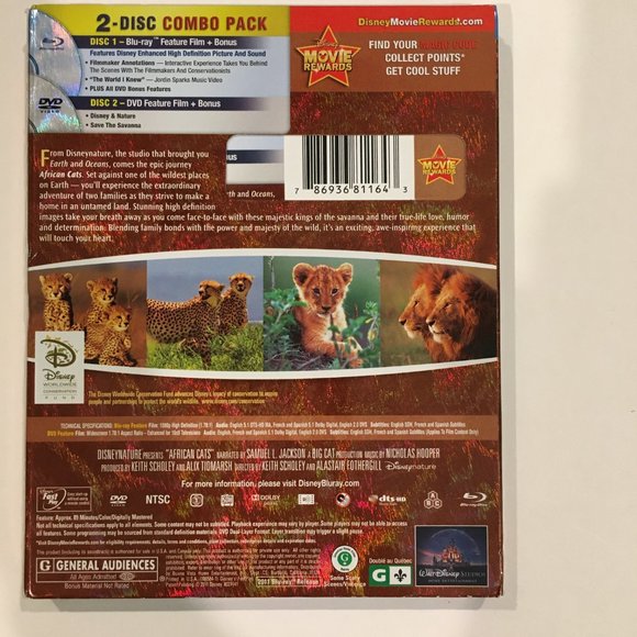 Disney Nature  AFRICAN CATS Blu-Ray & DVD Set - Picture 3 of 5